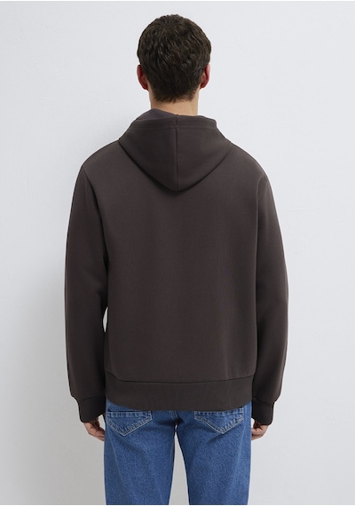 Mavi - Kapüşonlu Fermuarlı Kahverengi Basic Sweatshirt 0s10277-70219 Kahverengi
