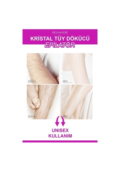 Kristal Tüy Dökücü Ağda Epilatör Crystal Eraser Epilasyon Aleti Tüy Silgisi Tüy Alıcı Fiziksel Pembe
