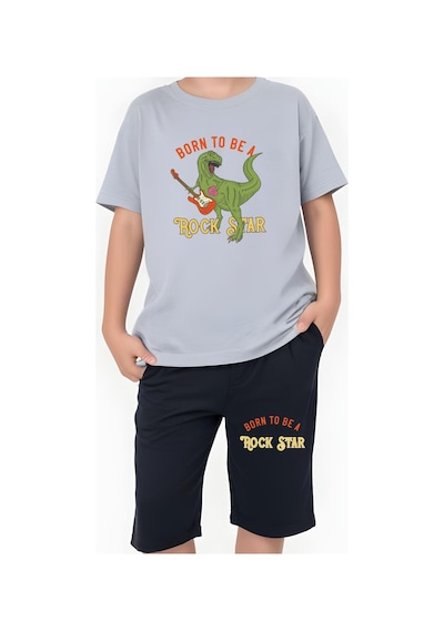 Play Ball Baskılı Erkek Çocuk Kısa Kollu Çift Cepli Kapri Alt-üst Takım Gri Play Ball Baskılı Erkek Çocuk Kısa Kollu Çift Cepli Kapri Alt-üst Takım Gri