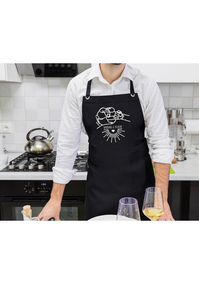 Bk Gift Kişiye Özel İsimli Babalar Günü Tasarımlı Profesyonel Siyah Mutfak Önlüğü-9, Aşçı Önlüğü, Şef Önlüğü, Babaya  Bej