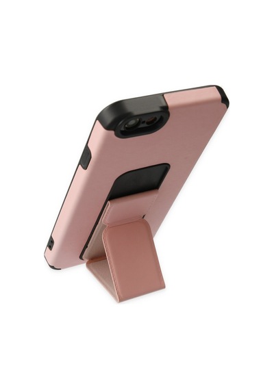 Apple Uyumlu - iPhone 6 Kılıf Mega Standlı Silikon - Pudra