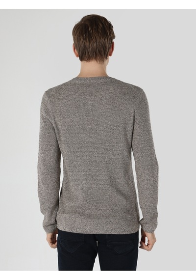 Colin's Slim Fit Kahverengi Erkek Triko Kazak CL1061674_Q1.V1_BRW