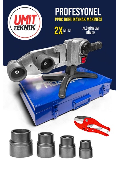 1500w Büyük Boy Metal Gövde Turbo Çift Residans Pprc Plastik Boru Kaynak Makinesi Diş Açma Takım