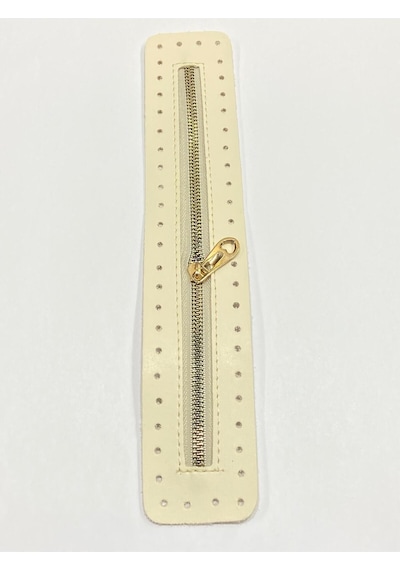 Karantuhafiye Derili Fermuar / Çanta Fermuarı / Kapak Fermuar 30 Cm Krem Krem