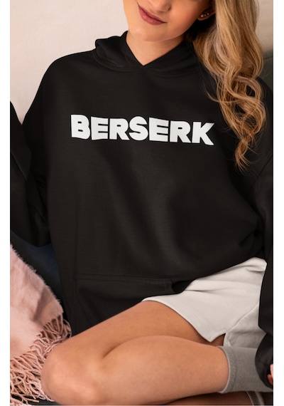 Sevbano Berserk Guts Anime Sırt Baskılı Unisex Oversize Penye Hoodie Siyah
