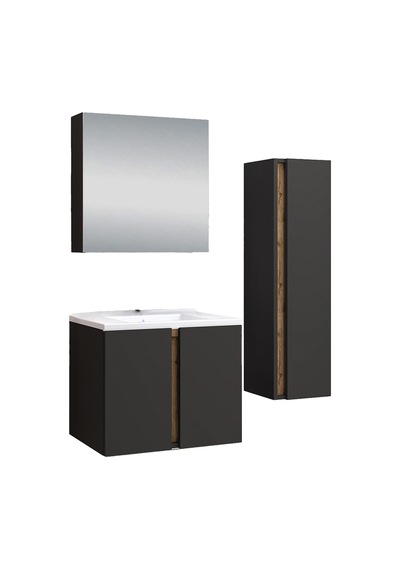 %100 Mdf 65 Cm Lavina Banyo Dolabı + 30 Cm Lavina Boy Dolabı Beyaz