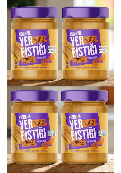 %100 Yer Fıstığı Ezmesi 350 Gr X 4 Adet