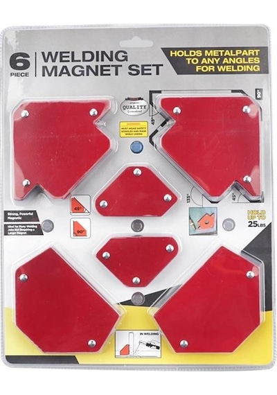 Valkyrie Mıknatıslı Manyetik Gönye Kaynak Tutucu 6'Lı Set Kırmızı