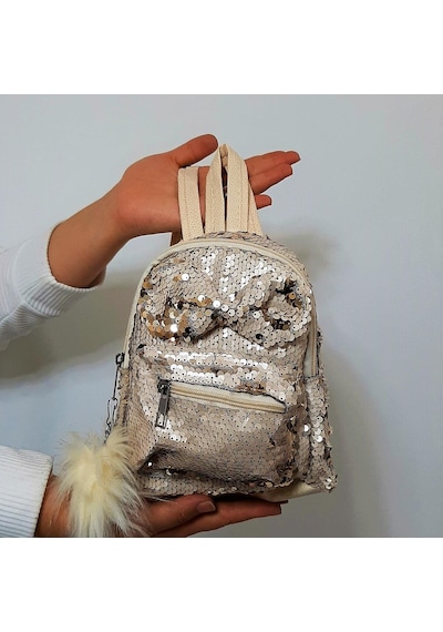 Fiyra Crn Krem Pullu Kız Çocuk Sırt Çantası 16cmx20cmx10cm Krem