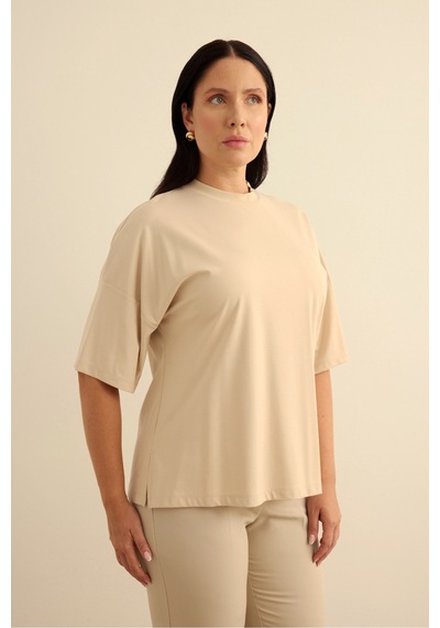 Aker Basic Rayon T-shırt Taş Taş