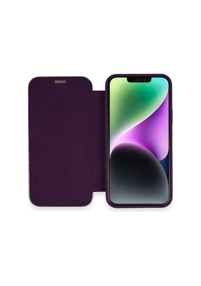 Apple iPhone Uyumlu 12 Kılıf Dolpin Kapaklı - Derin Mor Bzsxx00 1