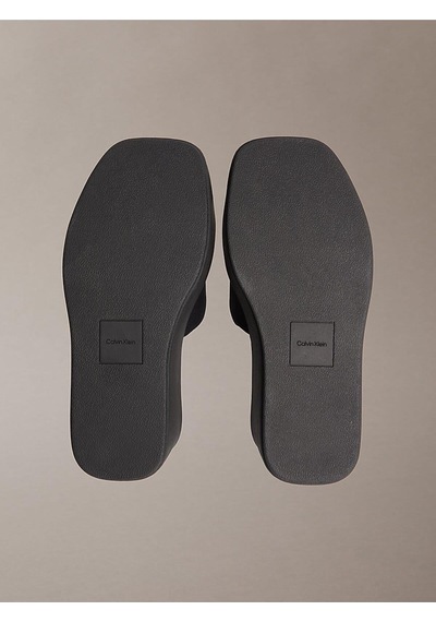 Calvin Klein Kadın Wedge Canvas Detaylı Sandalet-14745 Siyah