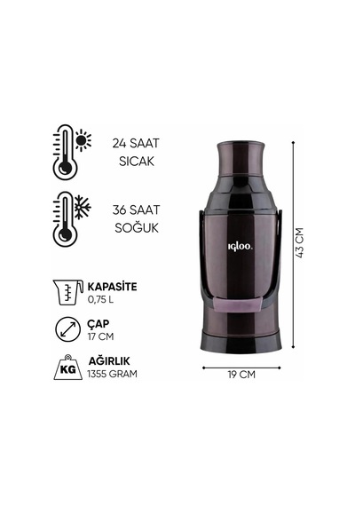 Cam Termos - Igloo - 3.2 Lt - Siyah - 204231 Çok Renkli 52192061