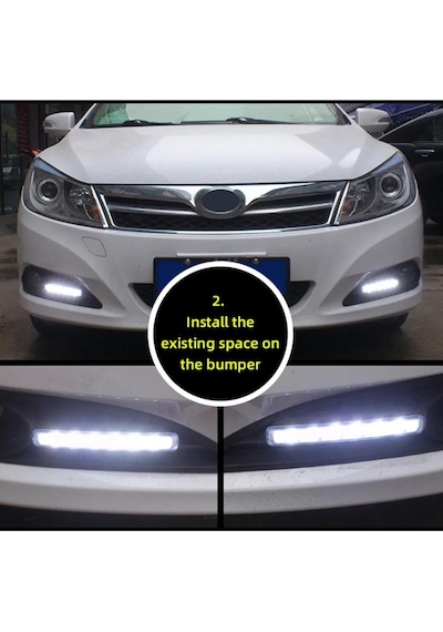 Mercekli 6 Ledli Beyaz Drl Gündüz Ledi 12v Sis Lambası Ledi Off Road Sis 12v