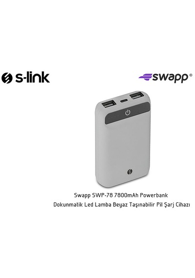 S-lınk Swapp Swp-78 Taşınabilir Pil Şarj Cihazı 7800mah- Beyaz