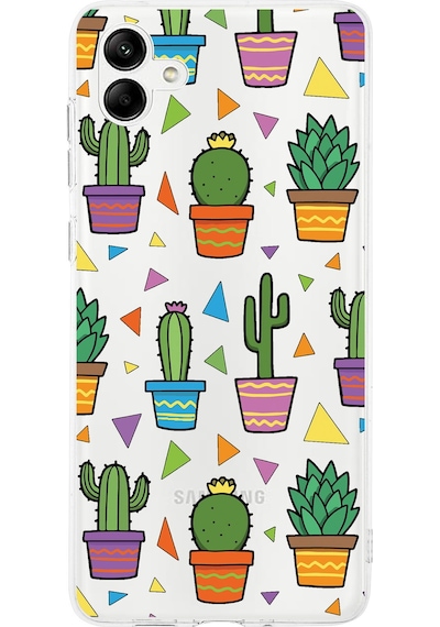 Samsung Galaxy A05 İle Uyumlu 1mm Slim Fit Water Color 4 Baskılı Şeffaf Kılıf Şeffaf