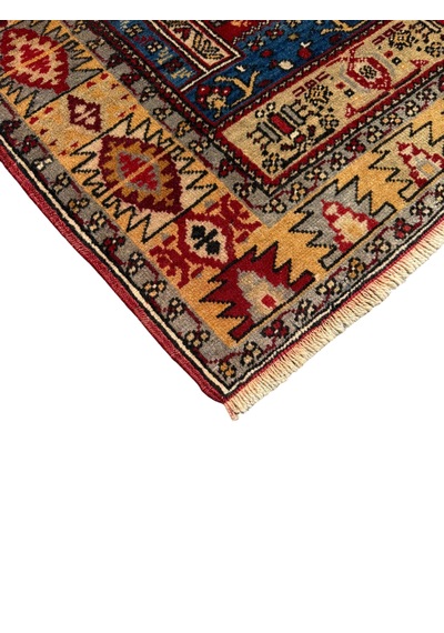 El Dokuma Hatalı Yahyalı Seccade Namazlık 100x157 Kök Boya Yün Halı Renkli