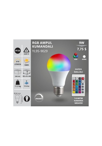 Rgb Ampul Kumandalı 9w Diğer