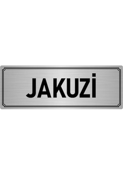 Metal Yönlendirme Levhası, Departman Kapı İsimliği Jakuzi 10x20 cm Gümüş Renk