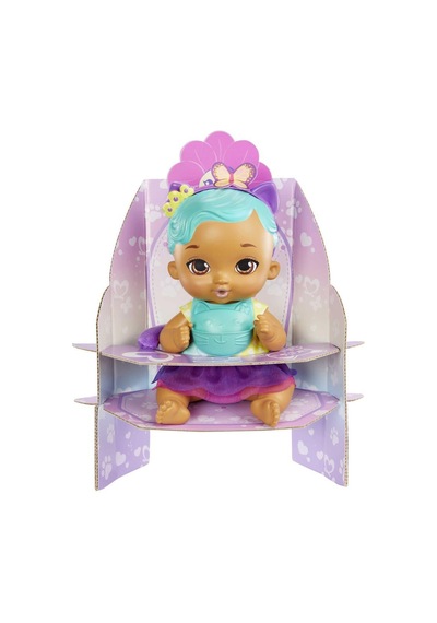 My Garden Baby Yavru Kedi Bebeğimin Bakım Zamanı - Mavi Saçlı Bebek (30 Cm), Tekrar Kullanılabilen Bebek Bezi, Önlüğü, Biberonu ve Aksesuarlarıyla, 3
