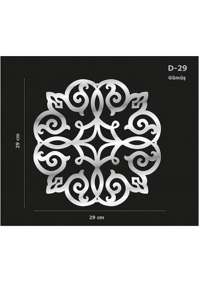 Dekoratif Aynalı Pleksi Mobilya Dolap Süsü 29 X 29 Cm D-29 (220074346)
