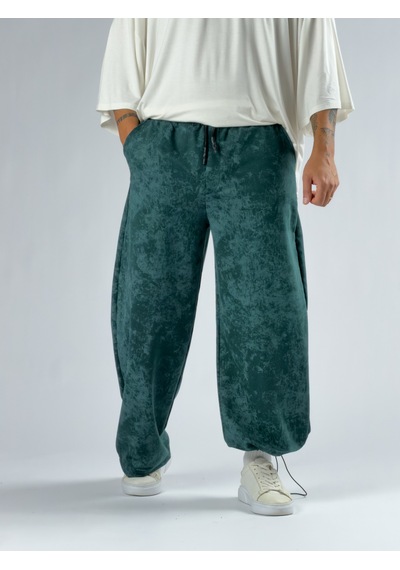 Cocopelli Paça Ayarlamalı Desenli Yeşil Erkek Baggy Pantolon Coc3355