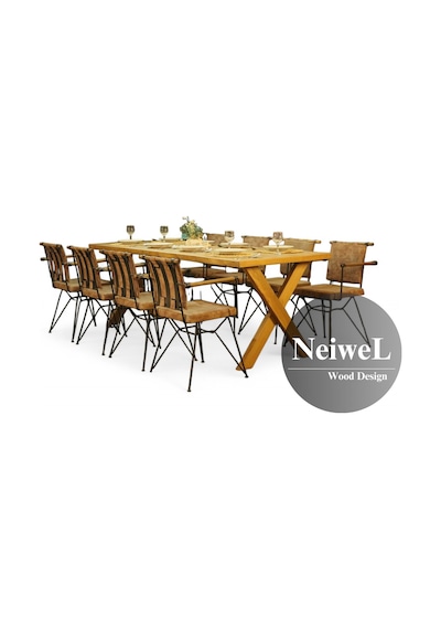 Neiwel Koen Doğal Ahşap Mutfak Ve Yemek Masası-70-120 Açık Ceviz