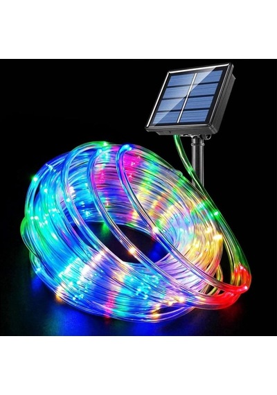 100 Led 10 M Solar Led Işık Rgb Çok Renkli