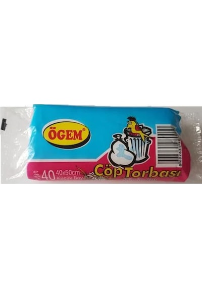 Ögem Mini Boy Çöp Poşeti 40'lı 50 Adet Şeffaf 40 x 50 CM
