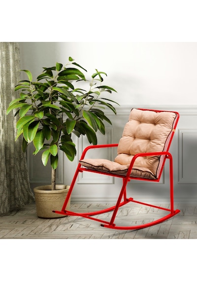 Retodesign Kırmızı Metal Sallanan Sandalye/ Bebek Emzirme Koltuğu/Baba Koltuğu 1090
