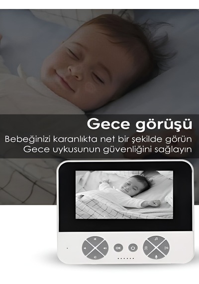 4.3 Kablosuz Ip Bebek Kamerası 720p Monitörlü 150m Menzil 2.4ghz İnterkom Hareket Algılayıcı