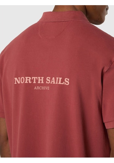 North Sails Baskılı Kısa Kollu Erkek Polo Yaka T-shirt-33370 Bordo