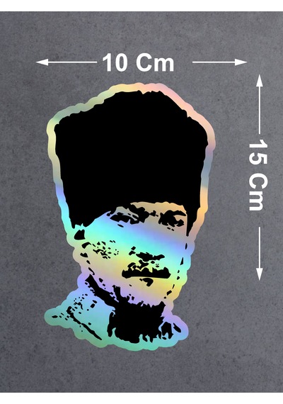 Mustafa Kemal Atatürk Sticker - Atatürk Silüet Sticker - 03006 15x10 Cm