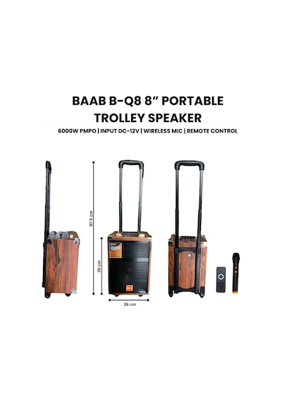 Büyük Boy Tekerlekli Kablosuz Mikrofonlu Taşınabilir Hoparlör Bluetooth Speaker Anfi