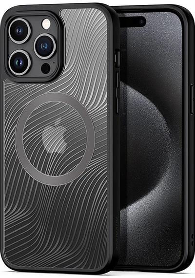 Dux Ducis iPhone Uyumlu 15 Pro Max Aimo Series Magsafe Premium Buzlu Sert Pc-tpu Kılıf- 5775 Siyah