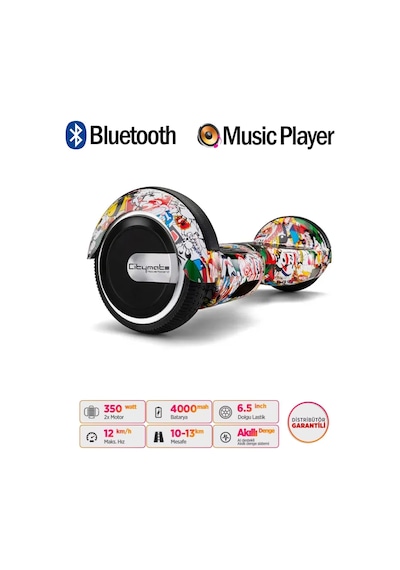 Citymate Elektrikli Kaykay Hoverboard Akıllı Denge 6.5 Inch + Hoverkart + Çanta Extrem5 Paket D19