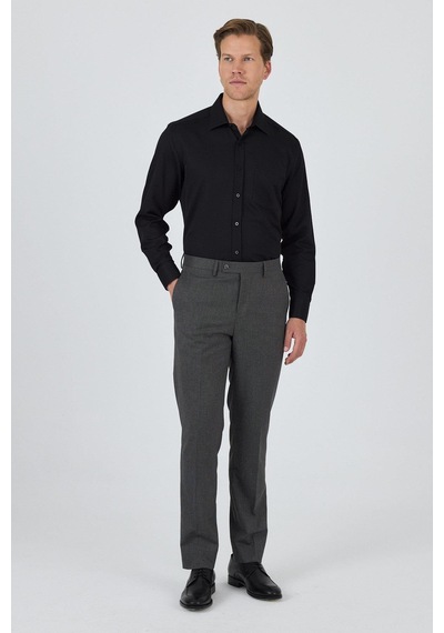 İmza Füme Esnek Yandan Cepli Comfort Fit Classic Pantolon 1003250155 Füme