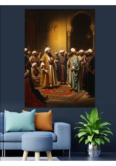 Ahşap Tablo Osmanlı Sarayı İbadet Sahnesi