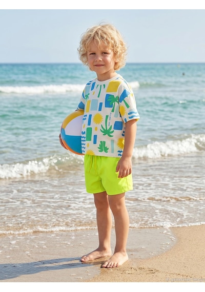 Civil Boys Basic 2-5 Yaş Deniz Şort - Yeşil Limon Yeşili