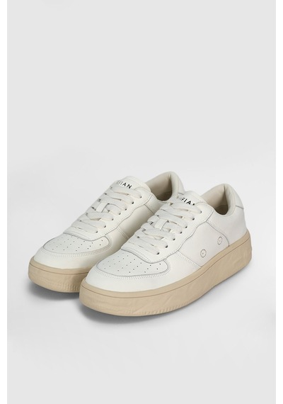 Lufian 122230041 Natalı Deri Unisex Sneaker Ayakkabı Beyaz