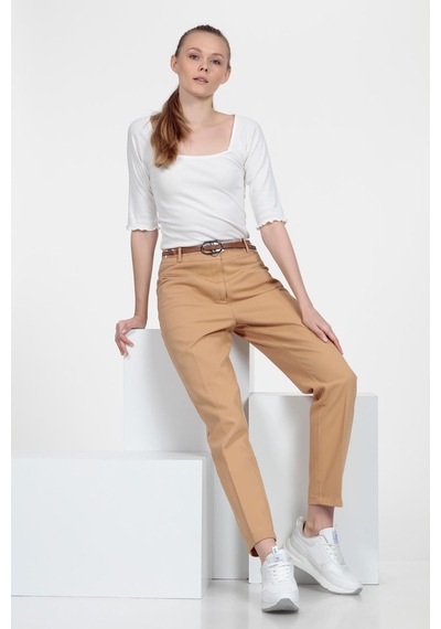 Cigarette Fit Pantolon Camel