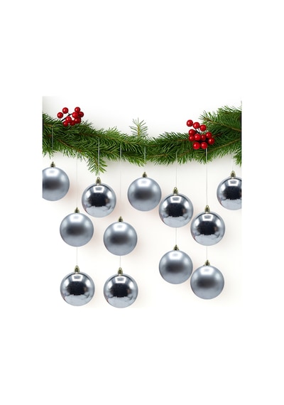 Waldern 6 Cm 12li Top Gümüş 6mat6parlak