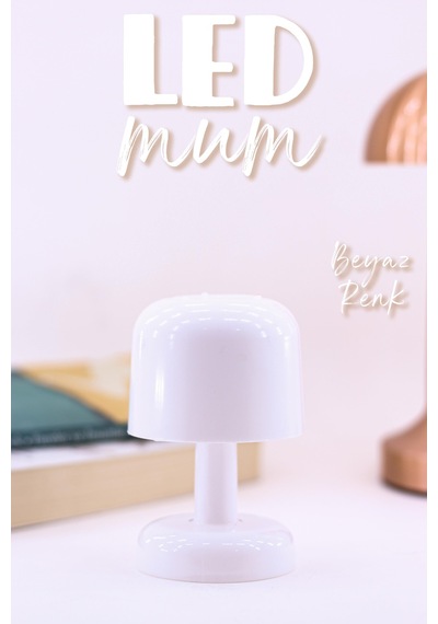 Led Mum İskandinav Tip Pil Dahil Dumansız Alev Ledli Yapay Dekoratif Mum Dekor Işığı Beyaz Pt427 Beyaz