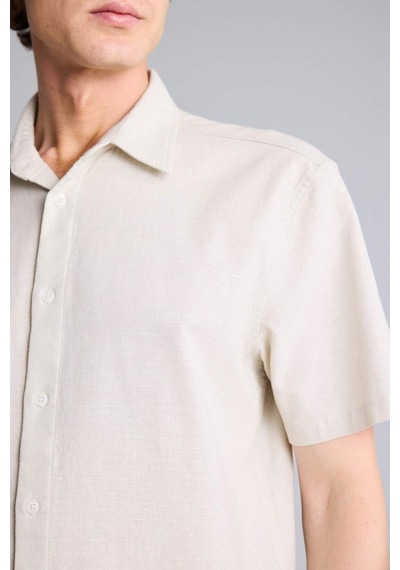 DeFacto %100 Pamuk Regular Fit Polo Yaka Yazlık Kısa Kollu Gömlek D8613AX25SMBG74
