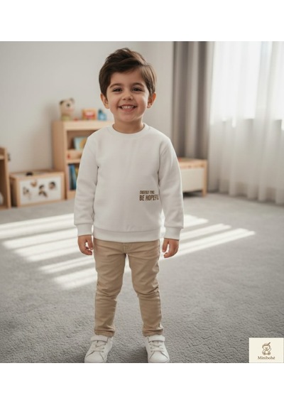 Nanica Kids Minibohe Çocuk Sweatshirt Beyaz