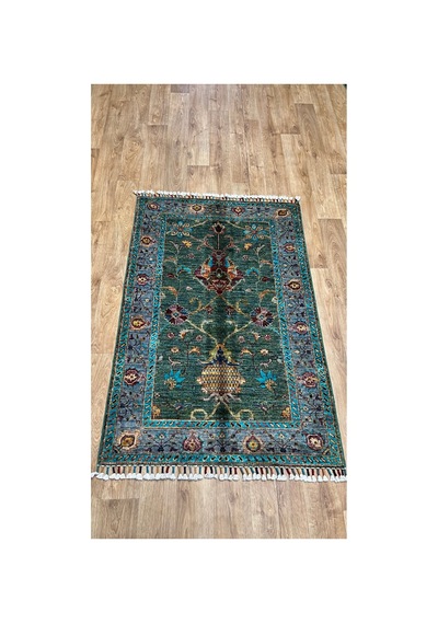 El Dokuma Afghan Halısı Yeşil