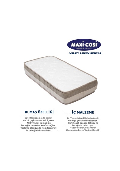 70 x 105 Maxi-Cosi Milky Ortopedik Yaylı Yatak 70 x 105 Bebek Yatağı