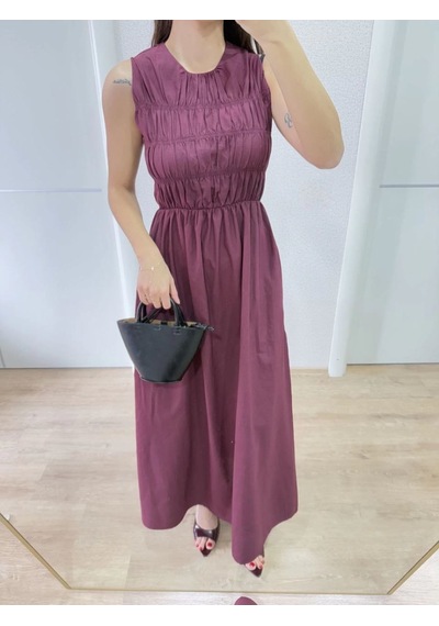 Mbb E-ticaret Kadın Kolsuz Göğüs Lastıklı %100 Poplin Uzun Elbise - Bordo Mbb E-ticaret Kadın Kolsuz Göğüs Lastıklı %100 Poplin Uzun Elbise - Bordo