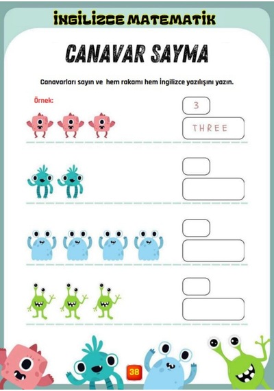 Okul Öncesi Ve Birinci Sınıflar İngilizce Matematik Yaz-sil