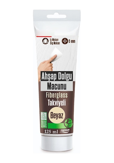 Beyaz Renk Ahşap Parke Tamir Macunu Mobilya Masa Dolgu Çatlak Çizik Giderici 125 Ml Kullanıma Hazır